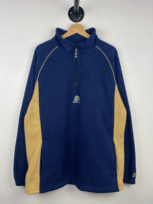 Vintage Starter Pittsburgh Panthers Navy & Beige Quarter Zip Fleece Sweater