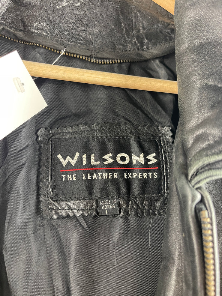 Vintage Wilsons Leather Black Leather Bomber Jacket