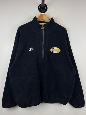 Vintage 90s NFL Starter Pittsburgh Steelers Black Quarter Zip Fleece Sweater