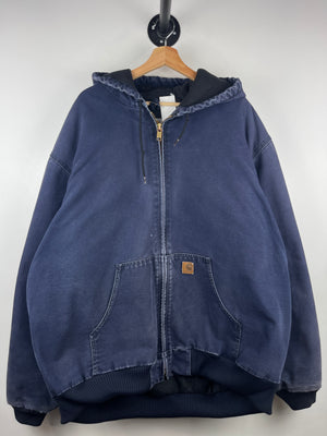 Vintage Carhartt Active Midnight Navy Hooded Work Jacket J130 MDT