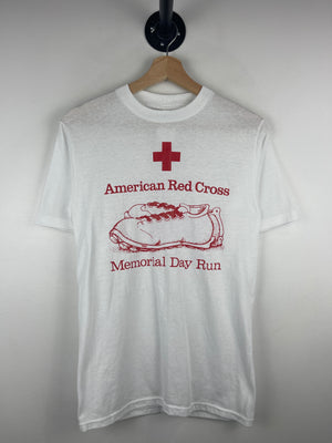 Vintage 80s American Red Cross Memorial Day Run White Tee