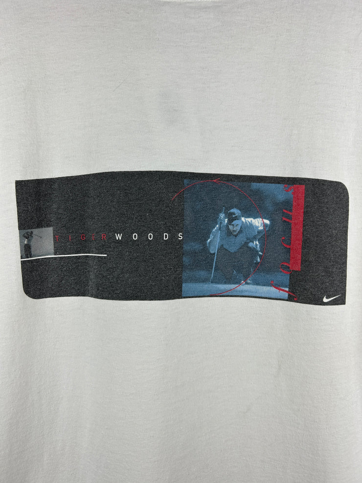Vintage 90s Nike Golf Tiger Woods White Cut Off Tank Top