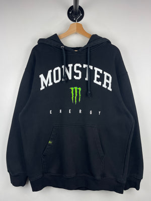Vintage Y2K Monster Energy Spellout Black Hoodie