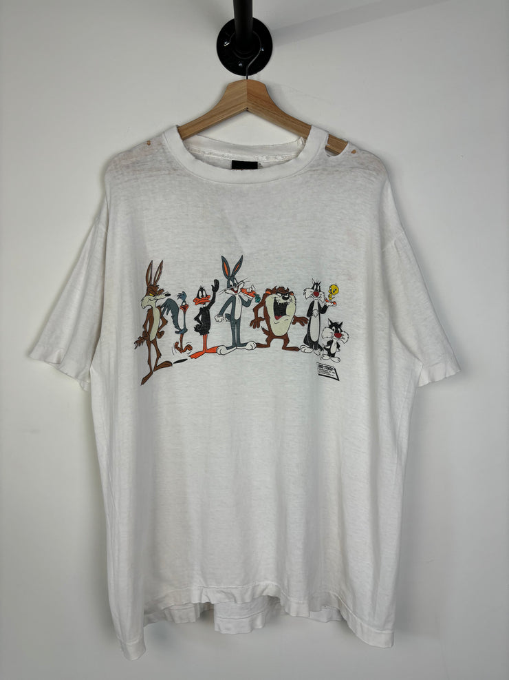 Vintage 1989 Looney Tunes Group White Tee