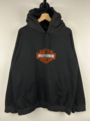 Vintage Harley Davidson Embroidered Black Hoodie