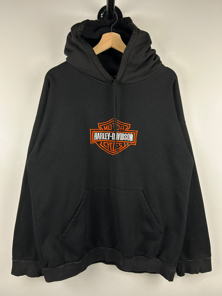Vintage Harley Davidson Embroidered Black Hoodie