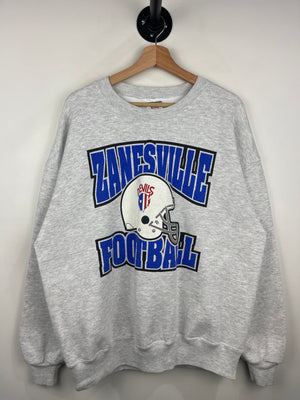 Vintage 90s Zanesville Football Grey Crewneck
