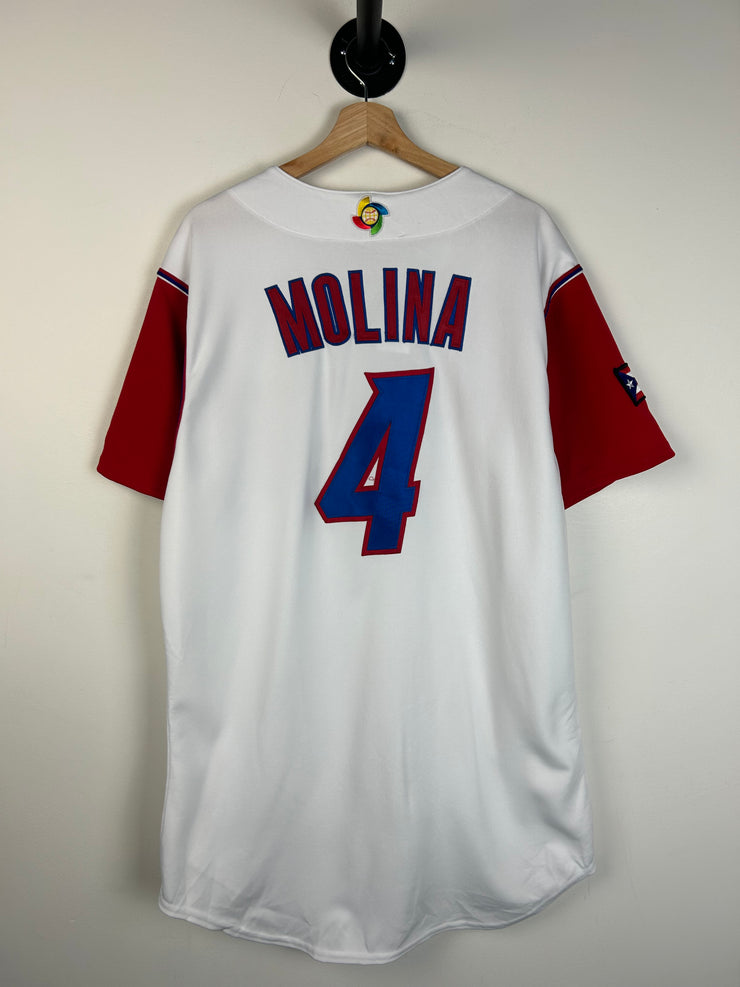 Vintage Y2K Majestic Authentic Yadier Molina Puerto Rico World Classic Baseball Jersey 2006