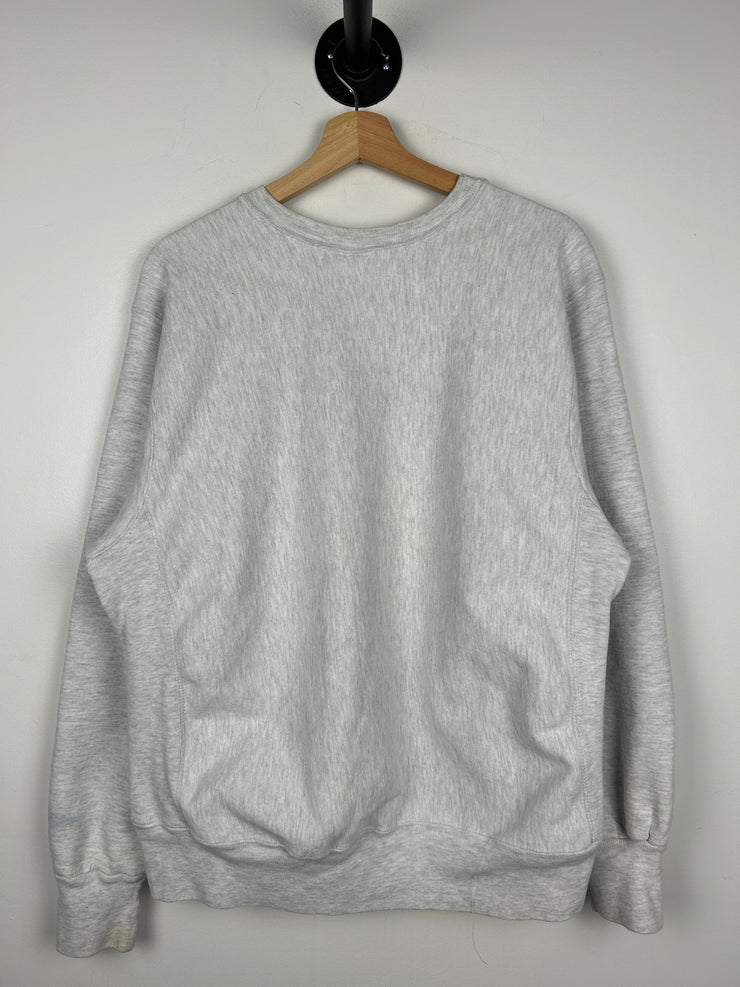 Vintage 90s Indiana State University Reverse Weave Grey Crewneck