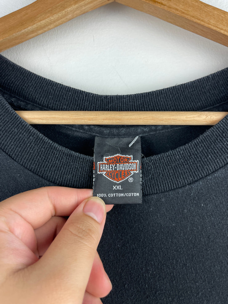 Vintage 90s Harley Davidson Eagle Massachusetts Black Tee