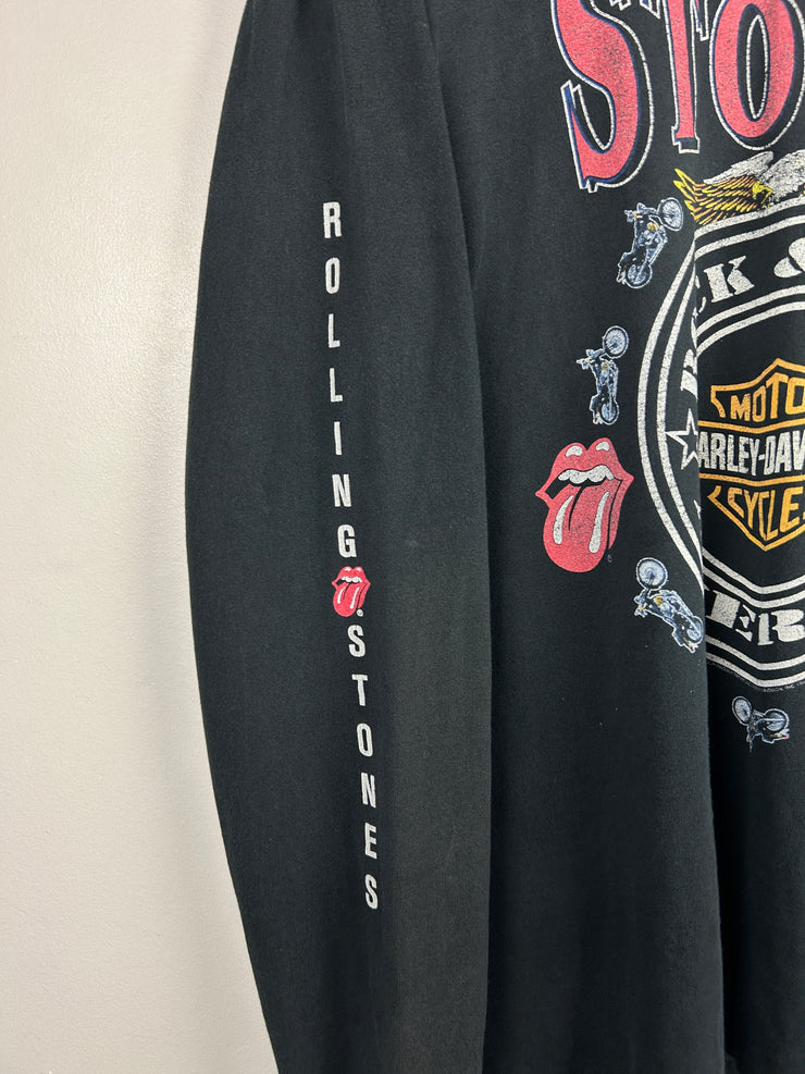Vintage 90s Harley Davidson Rolling Stones Black Long Sleeve
