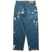 Neighborhood Paint Splattered Baggy Blue Denim Jeans