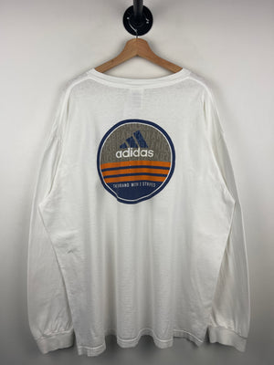 Vintage Adidas The Brand With 3 Stripes White Long Sleeve