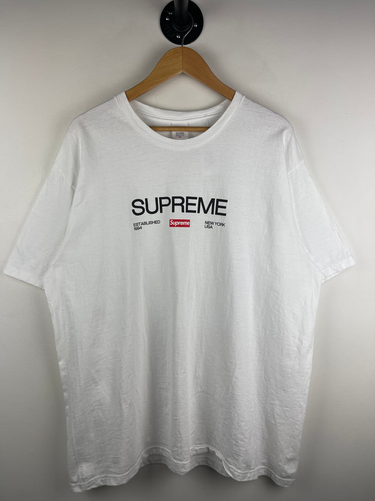 Supreme FW21 Est. 1994 White Tee