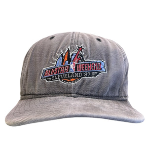 Vintage 90s NBA New Era All Star Weekend Cleveland Faded Black Snapback Hat