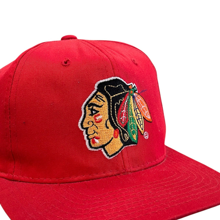 Vintage 90s NHL Starter Chicago Blackhawks Plain Logo Snapback Hat