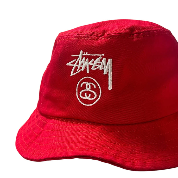 Stussy Script Red Bucket Hat