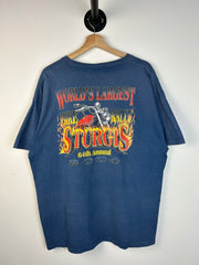 Vintage 2004 Sturgis Flaming Eagle Blue Tee