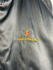 Vintage 90s Smith & Wesson Navy Satin Bomber Jacket