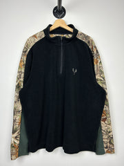 Vintage Legendary Gear Real Tree Camo & Black Quarter Zip Fleece Sweater