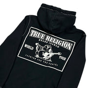 True Religion Contrast Stitch Black Zip Up Hoodie & Sweatpants Set