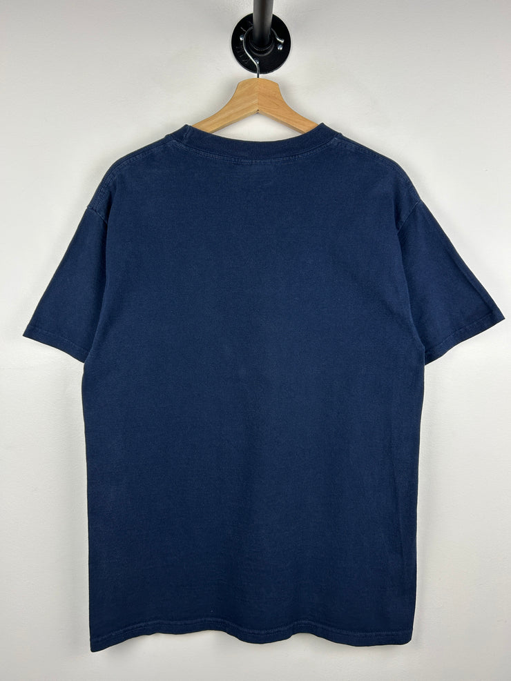 Vintage Nike Swoosh Spellout Navy Tee