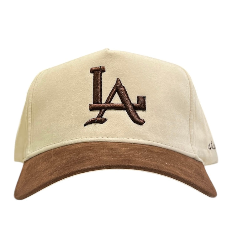 Studio 1999 LA Brown & Cream Italic Suede Snapback Hat