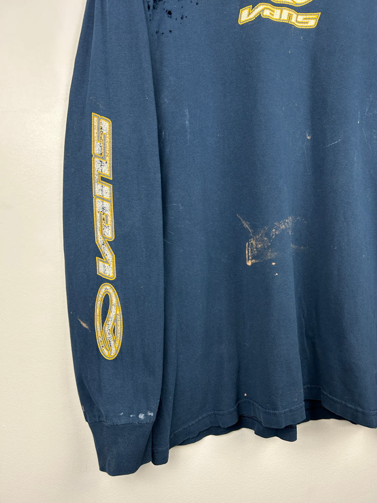 Vintage 90s Vans Skateboarding Thrashed Navy Long Sleeve