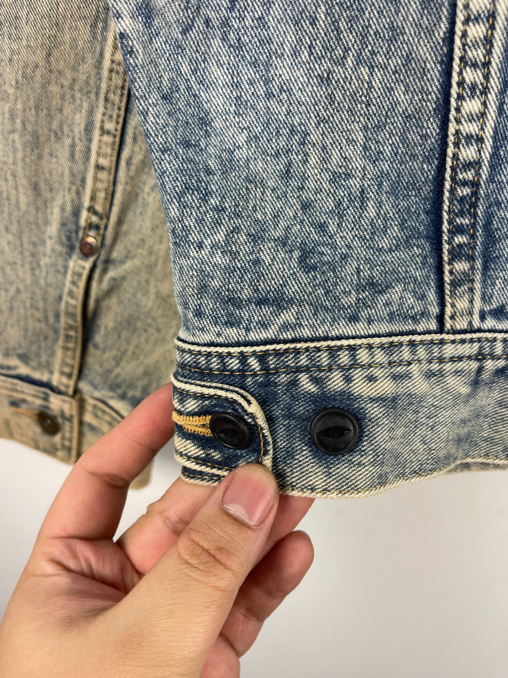 Vintage 90s Lee 1 Pocket Blue Denim Trucker Jacket