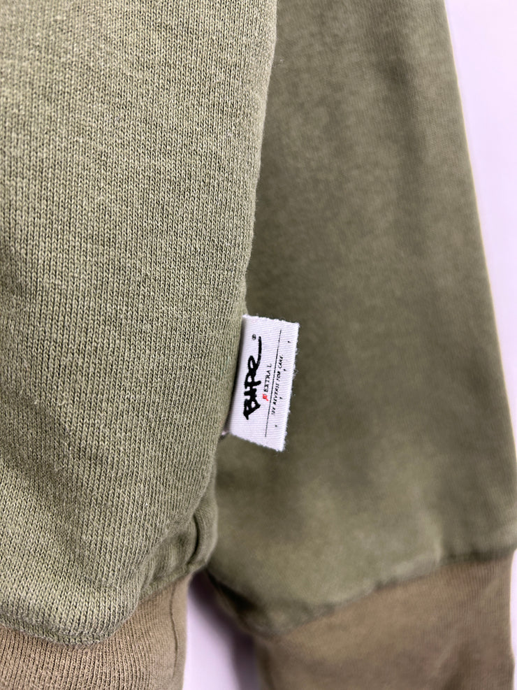 Bape Spellout Camo Reversible Olive Crewneck