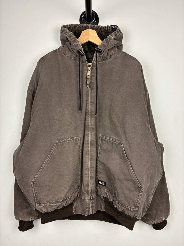 Vintage Walls Faded Brown Hooded Work Jacket