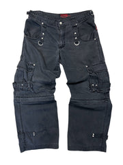 Vintage Y2K Tripp NYC Bondage Baggy Black Cargo Pants