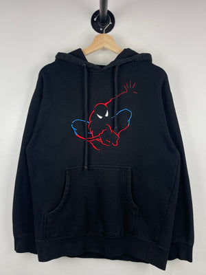 Vintage 90s Universal Studios Marvel Spider-Man Embroidered Black Hoodie