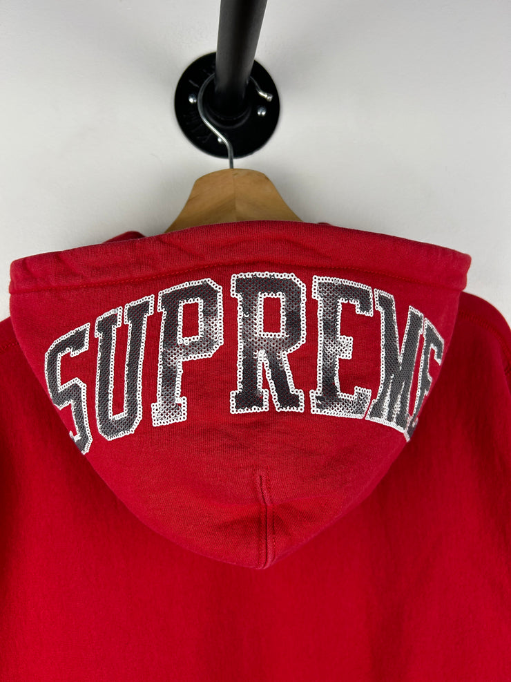 Supreme SS19 Sequin Arc Red Hoodie
