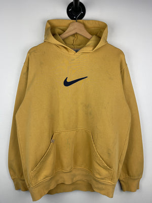 Vintage Nike Swoosh Embroidered Yellow Hoodie