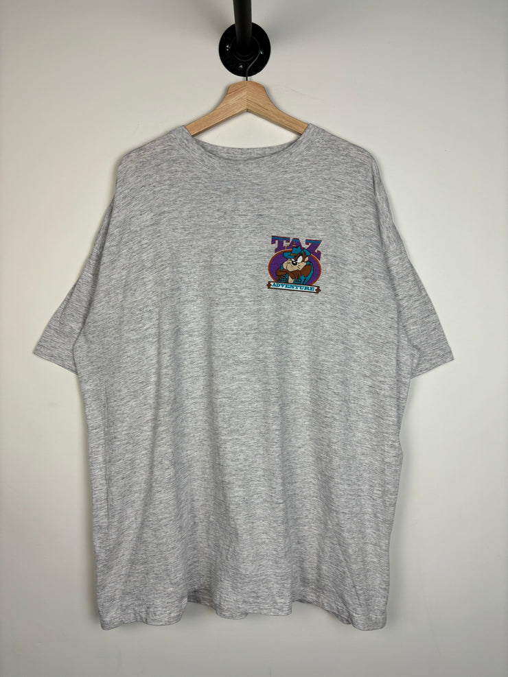 Vintage 1995 Looney Tunes Taz Adventures Grey Tee