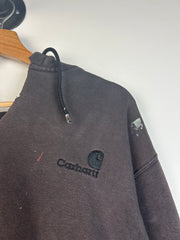 Vintage 90's Carhartt Paint Splattered Faded Black Crewneck