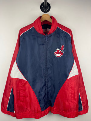 Vintage MLB Cleveland Indians Spellout Navy & Red Winbreaker