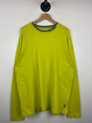 Stussy Neck Logo Neon Green Long Sleeve