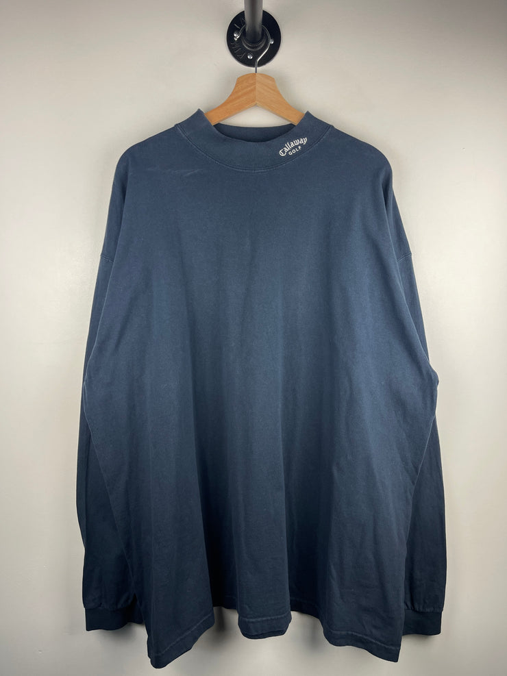 Vintage Callaway Golf Navy Mock Neck Long Sleeve
