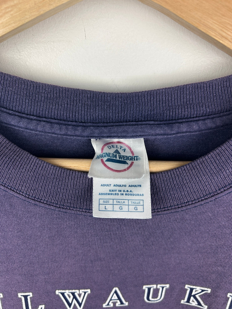 Vintage MLB Milwaukee Brewers Faded Navy Tee