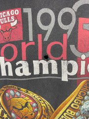 Vintage 90s NBA Salem Chicago Bulls Champions Rings Black Tee