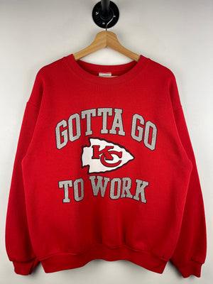 Vintage 90s NFL CSA Kansas City Chiefs Gotta Go To Work Red Crewneck