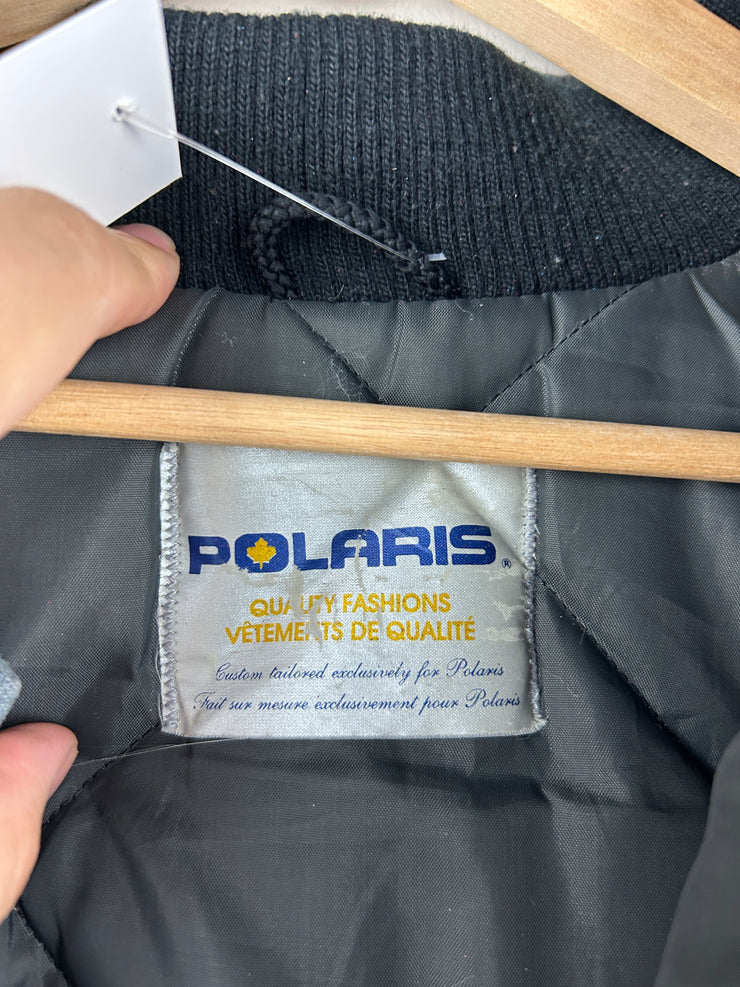 Vintage 90s Polaris Indy Pink & Grey Racing Bomber Jacket