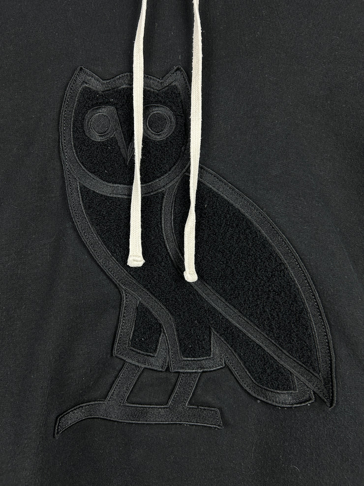 OVO OG Owl Leather Tonal Black Hoodie