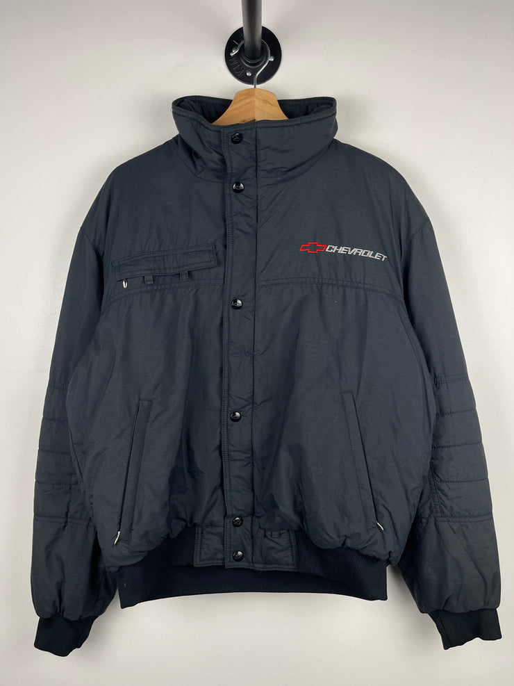 Vintage 90s Chevrolet Black Insulated Bomber Jacket