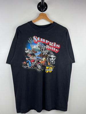 Vintage 90s Sturgis Rally Black Hills Black Tee