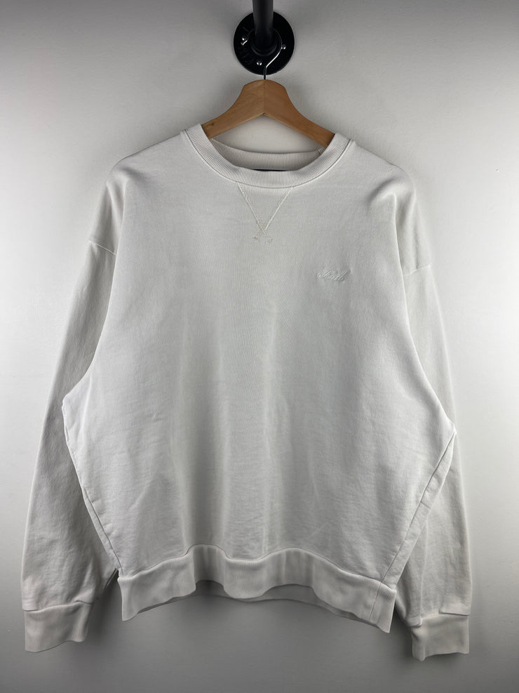Kith Script Embroidered White Crewneck