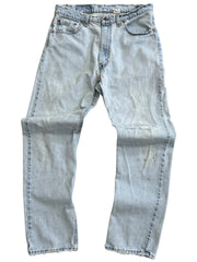 Vintage 90s Levis 505 Distressed Light Wash Blue Denim Jeans
