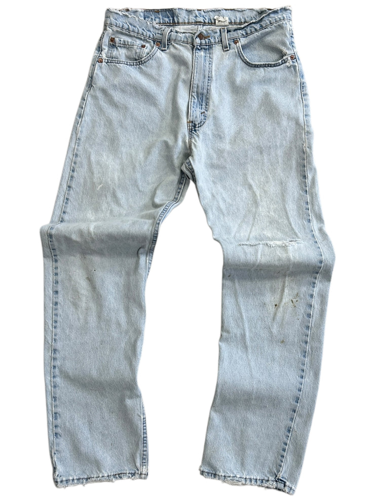 Vintage 90s Levis 505 Distressed Light Wash Blue Denim Jeans